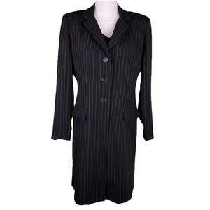 Danny & Nicole 2 Piece Pinstriped Black Suit Jacket & Dress Size 10 Petite